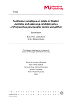Root lesion nematodes on potato in Western Australia, and assessing candidate genes of Pratylenchus penetrans for control using RNAi