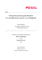 Financial risk protection against ill health in low- and middle-income countries: a case of Bangladesh
