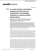 A model of faulty and faultless disagreement for post-hoc assessments of knowledge utilization in evidence-based policymaking