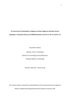 The assessment of psychopathy in Indigenous and non-Indigenous Australian forensic populations: A systematic review and COSMIN evaluation of the PCL-R, PCL: SV, and PCL: YV