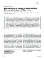 Educational Use of Animals in Europe Indicates Reluctance to Implement Alternatives
