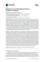 Vegetarian versus Meat-Based Diets for Companion Animals
