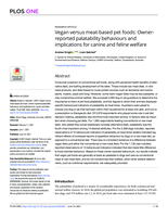 Vegan versus meat-based pet foods: Owner-reported palatability behaviours and implications for canine and feline welfare
