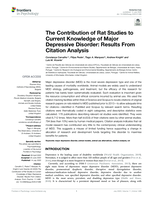 The Contribution of Rat Studies to Current Knowledge of Major Depressive Disorder: Results From Citation Analysis