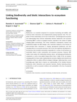 Linking biodiversity and biotic interactions to ecosystem functioning