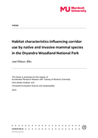 Habitat characteristics influencing corridor use by native and invasive mammal species in the Dryandra Woodland National Park