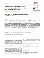 A plasma lipid signature in acute human traumatic brain injury: Link with neuronal injury and inflammation markers