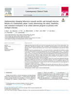 Implementing changing behaviour towards aerobic and strength exercise: Results of a randomised, phase I study determining the safety, feasibility, and consumer-evaluation of an online exercise program in persons with multiple sclerosis