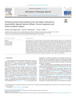 Producing protein-based products from microalgae cultivated on anaerobically digested abattoir effluent: Process integration and techno-economic analysis