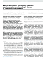 Effects of pregnancy and lactation prebiotics supplementation on infant allergic disease: a randomized controlled trial.
