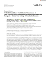 “I Think I Could Have Used It Better”: Experiences of Youth with High HbA1c Commencing Advanced Hybrid Closed‐Loop Therapy in a Clinical Trial Setting—A Qualitative Research