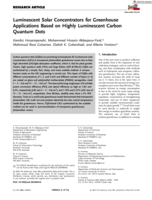 Luminescent Solar Concentrators for Greenhouse Applications Based on Highly Luminescent Carbon Quantum Dots
