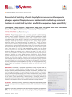Potential of training of anti-Staphylococcus aureus therapeutic phages against Staphylococcus epidermidis multidrug-resistant isolates is restricted by inter- and intra-sequence type specificity