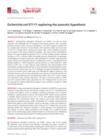 Escherichia coli ST117: exploring the zoonotic hypothesis