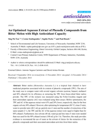 An Optimised Aqueous Extract of Phenolic Compounds from Bitter Melon with High Antioxidant Capacity
