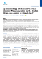 Ophthalmology of clinically normal alpacas (Vicugna pacos) in the United Kingdom: a cross‐sectional study