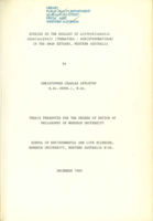 Studies on the ecology of Austrobilharzia terrigalensis (Trematoda:Schistosomatidae) in the Swan Estuary, Western Australia