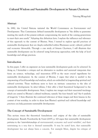 Cultural Wisdom and Sustainable Development in Satsam Chorteon