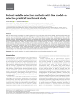 Robust variable selection methods with Cox model-a selective practical benchmark study