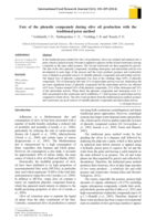 Fate of the paorlic compounds during olive oil production with the traditional press method