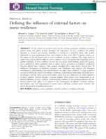 Defining the influence of external factors on nurse resilience