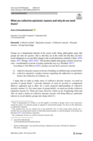 What are collective epistemic reasons and why do we need them?