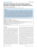 Rival Male Relatedness Does Not Affect Ejaculate Allocation as Predicted by Sperm Competition Theory