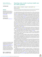 Reporting study results in primary health care: the CRISP guidelines