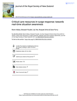 Critical care resources in surge response: towards real-time situation awareness