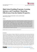 High School Enabling Programs, Learning Journeys, and Transitions: Measuring Effectiveness from the Student Perspective