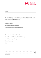 Thermal Degradation Study of Printed Circuit Board with Various Metal Oxides