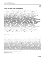 Classes and phyla of the kingdom Fungi