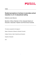 Student perceptions of primary to secondary school transition in a K-12 educational setting