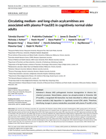Circulating medium‐ and long‐chain acylcarnitines are associated with plasma P‐tau181 in cognitively normal older adults