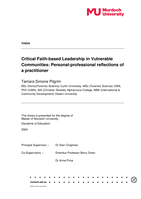 Critical Faith-based Leadership in Vulnerable Communities: Personal-professional reflections of a practitioner