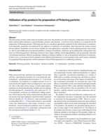 Utilization of by-products for preparation of Pickering particles