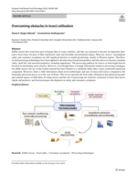 Overcoming obstacles in insect utilization