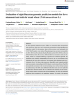 Evaluation of eight Bayesian genomic prediction models for three micronutrient traits in bread wheat (Triticum aestivum L.)