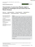 Characterization of common bean (Phaseolus vulgaris L.) germplasm for morphological and seed nutrient traits from Western Himalayas