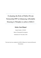 Evaluating the Role of Public-Private Partnership PPP in Enhancing Affordable Housing in Thimphu to achieve SDG11
