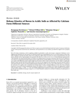 Release Kinetics of Boron in Acidic Soils as Affected by Calcium Form Different Sources