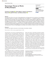 Stereotype Threat at Work: A Meta-Analysis