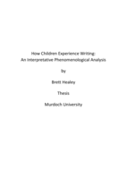 How Children Experience Writing: An Interpretative Phenomenological Analysis