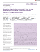 Data‐driven Cognitive Composites and APOE ε4 Carriage Predict Progression to Mild Cognitive Impairment in Cognitively Unimpaired Older Adults