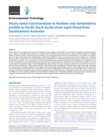 Heavy metal concentrations in feathers and metabolomic profiles in Pacific black ducks (Anas superciliosa) from Southeastern Australia
