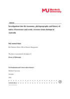 Investigations into the taxonomy, phylogeography and history of native (Parartemia) and exotic (Artemia) brine shrimps in Australia