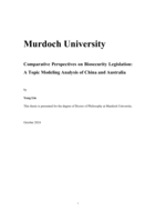 Comparative Perspectives on Biosecurity Legislation: A Topic Modeling Analysis of China and Australia