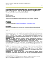 Consumers’ perceptions of nurses using recovery-focused care to reduce aggression in the acute mental health including forensic mental health settings: A qualitative study