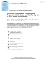 Consumers' Experiences of Comprehensive-Prepared Graduate Nurses and Their Nursing Care in Acute Mental Health Settings