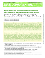 Lipid-mediated resolution of inflammation and survival in amyotrophic lateral sclerosis